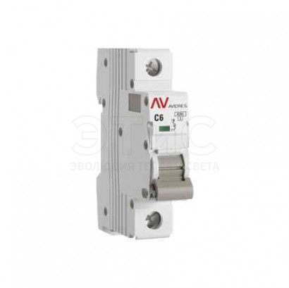 Выключатель автоматический 1П 6A C 6кА AV-6 AVERES